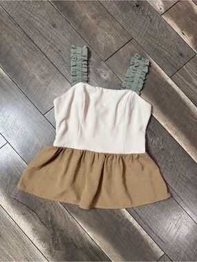 In February Ruffle Colorblock Tank Top